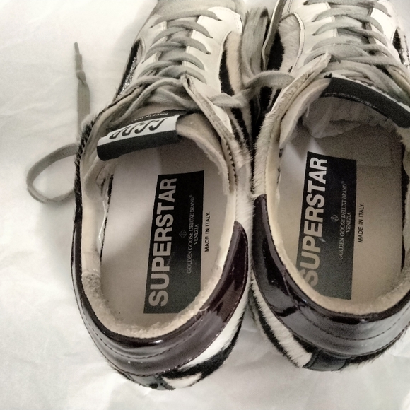 GOLDEN GOOSE GENIUNE CALF HAIR SIZE 38 ZEBRA PRINT - Picture 4 of 16